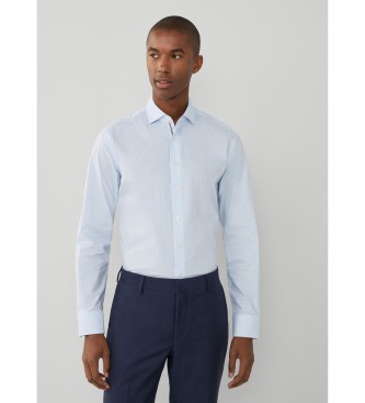 Hackett London Mrežasta karirasta srajca s črtami modra