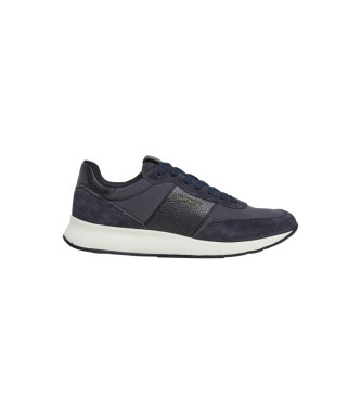 Hackett London Usnjene športne copateH-Runner Essex navy