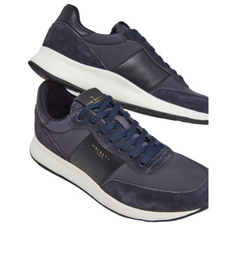 Hackett London Usnjene športne copateH-Runner Essex navy