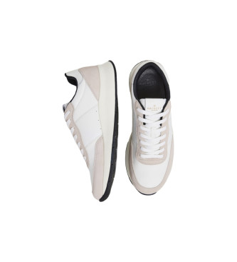 Hackett London Leren sneakersH-Runner Essex wit