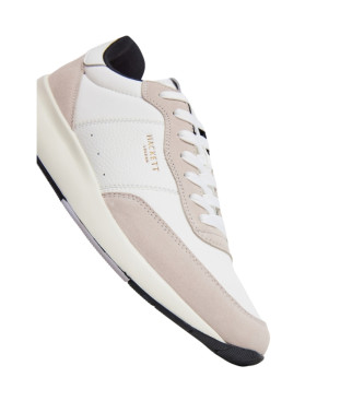 Hackett London Usnjene športne copateH-Runner Essex white