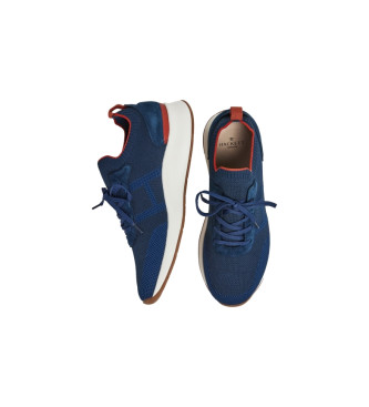 Hackett London Globe H-Runner chaussures en cuir bleu