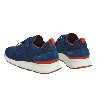 Hackett London Sneaker H-Runner Globe in pelle blu