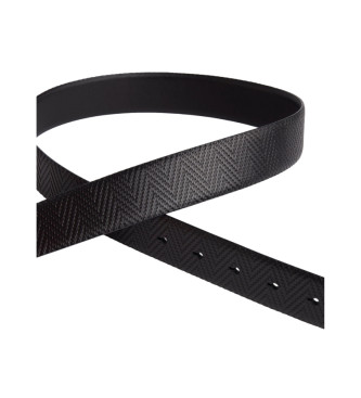 Hackett London Leather belt H Rev Stamped black