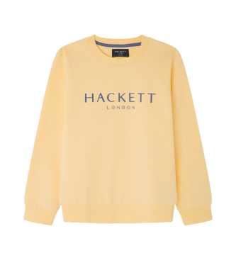 Hackett London Gelbes Sweatshirt mit Rundhalsausschnitt