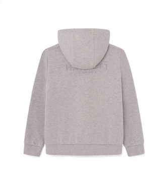 Hackett London Sweater Fzip grijs