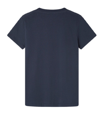 Hackett London T-shirt com logtipo azul-marinho