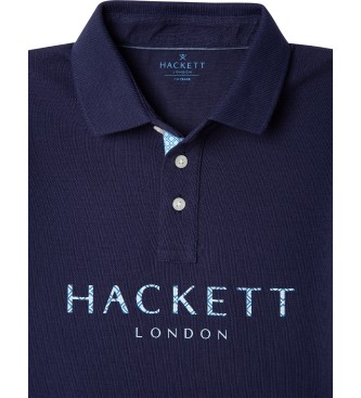 Hackett London Marineblaues Poloshirt in klassischer Passform