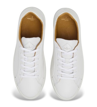 Hackett London Hackney Lace Leather Sneakers branco