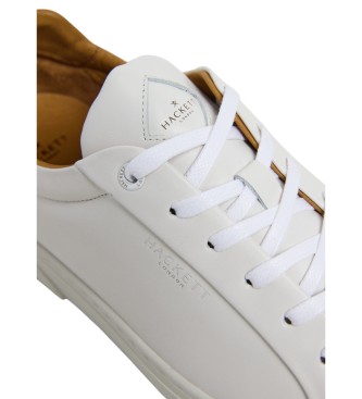 Hackett London Hackney Lace Leather Sneakers branco