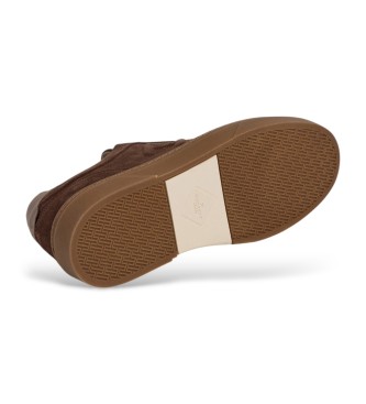 Hackett London Tnis Hackney castanhos em pele de veludo