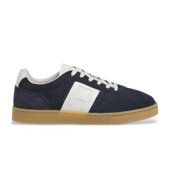 Hackett London Scarpe da ginnastica Harper Heritage in pelle blu scuro