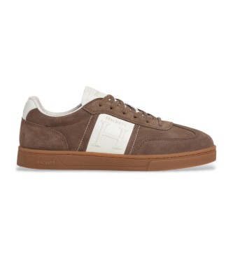 Hackett London Harper League Bruin Leren Sneakers