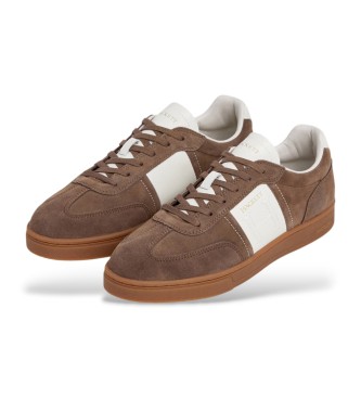 Hackett London Harper League Bruin Leren Sneakers
