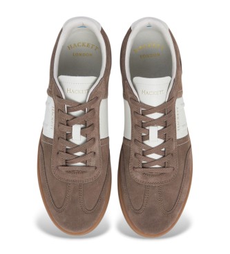 Hackett London Harper League Bruin Leren Sneakers