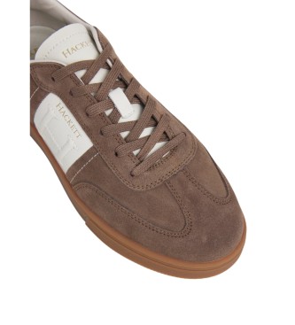 Hackett London Harper League Bruin Leren Sneakers