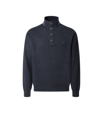 Hackett London Hbone Trim Hbutton navy jumper