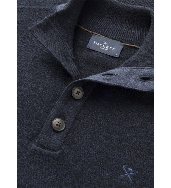 Hackett London Hbone Trim Hbutton navy jumper