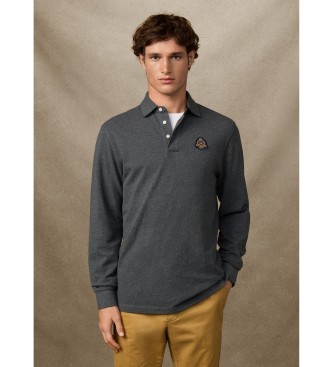 Hackett London Heritage Crest grijs poloshirt