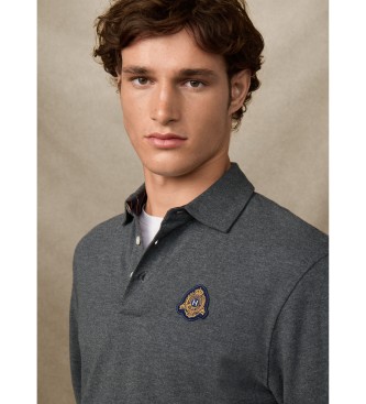 Hackett London Heritage Crest grijs poloshirt