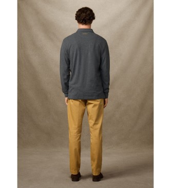 Hackett London Heritage Crest grijs poloshirt