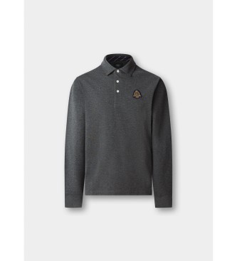Hackett London Heritage Crest grijs poloshirt