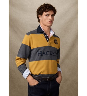 Hackett London Heritage Crest Stripe Poloshirt gelb