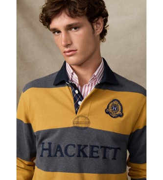 Hackett London Heritage Crest Stripe Poloshirt gelb