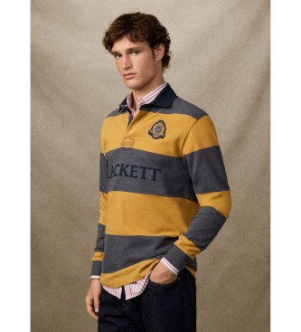 Hackett London Heritage Crest Stripe Poloshirt gelb
