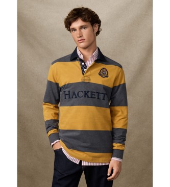 Hackett London Heritage Crest Stripe Poloshirt gelb