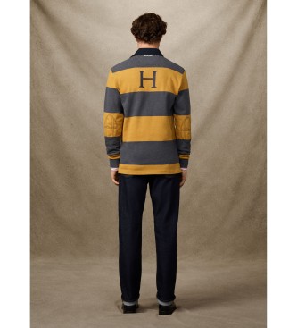Hackett London Heritage Crest Stripe Poloshirt gelb