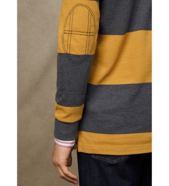 Hackett London Heritage Crest Stripe Poloshirt gelb
