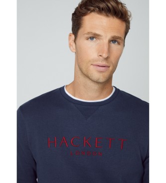 Hackett London Heritage Mikina z okroglim vratom v mornariški barvi