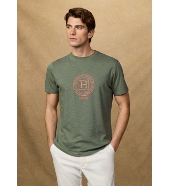Hackett London T-shirt verde Heritage Text