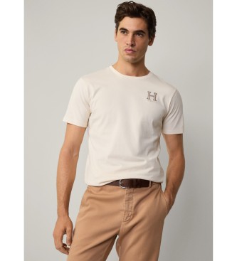 Hackett London T-shirt con logo classico bianco sporco