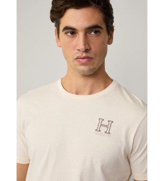 Hackett London T-shirt con logo classico bianco sporco