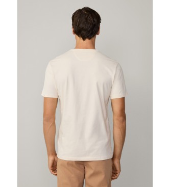 Hackett London T-shirt con logo classico bianco sporco