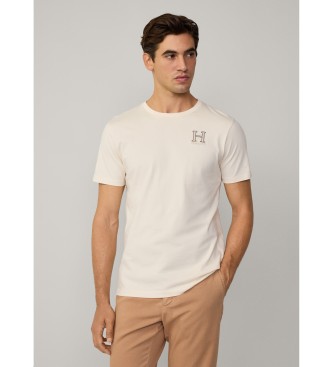 Hackett London T-shirt con logo classico bianco sporco