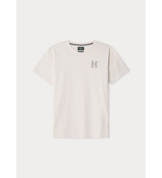 Hackett London T-shirt con logo classico bianco sporco
