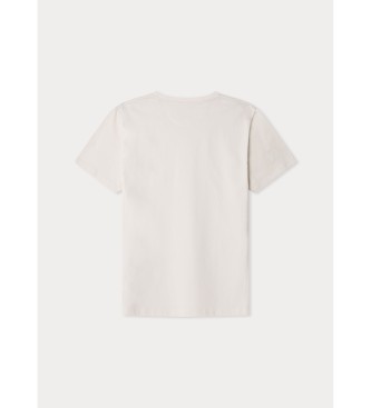 Hackett London T-shirt con logo classico bianco sporco