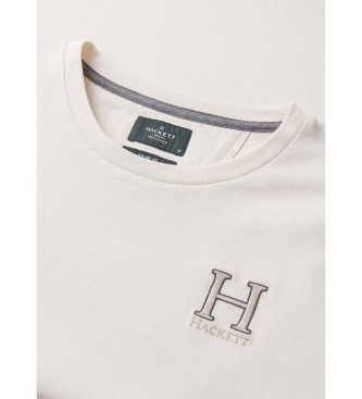 Hackett London T-shirt con logo classico bianco sporco