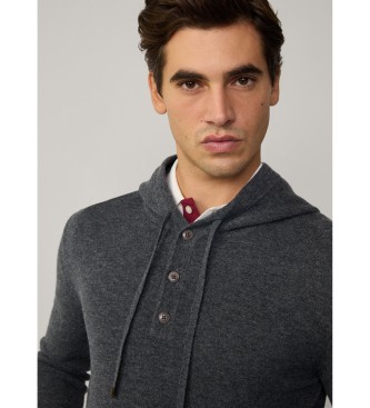 Hackett London Jersey Heritage en lana merina gris