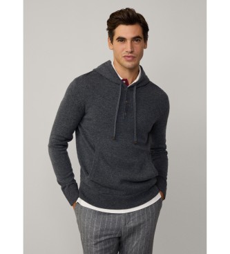 Hackett London Jersey Heritage en lana merina gris