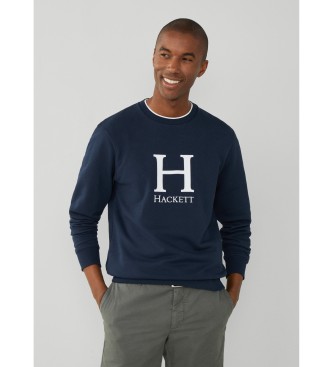 Hackett London Heritage Large H Crew Sweatshirt navy