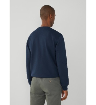 Hackett London Sudadera Heritage Large H Crew marino