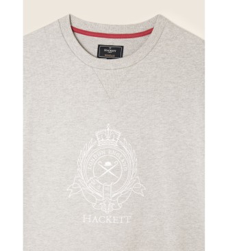 Hackett London Jersey Heritage Logo Crew gris