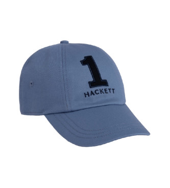 Hackett London Niebieska czapka z numerem Heritage