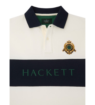 Hackett London Camisa plo Heritage com painel branco