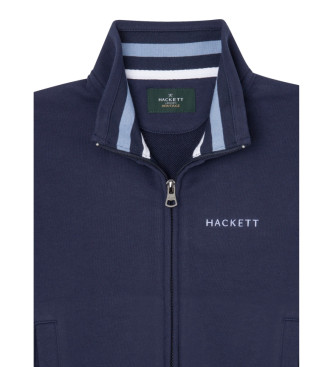 Hackett London Heritage sweatshirt med tippad kant marinbl