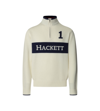 Hackett London Heritage Winter HZip-trje hvid